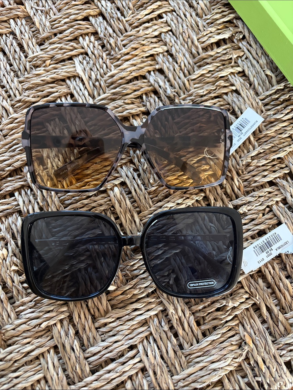 Rue21 Oversized Square Sunglasses in Brown and Black bundle